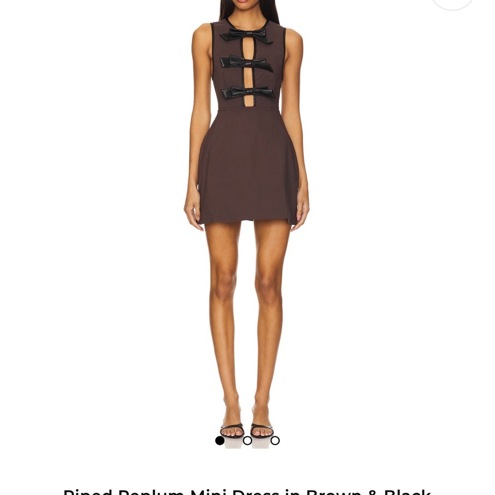 WeWoreWhat Brown and Black Bow Mini Dress - NEVER WORN